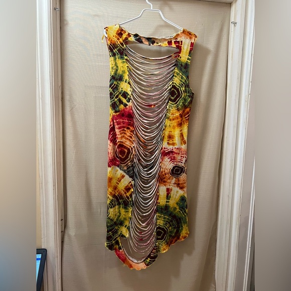 ⚪️ Love an Multicolor Tie-Dye High-Low Top Size XL Fun Festival Hippie Boho - Picture 8 of 9